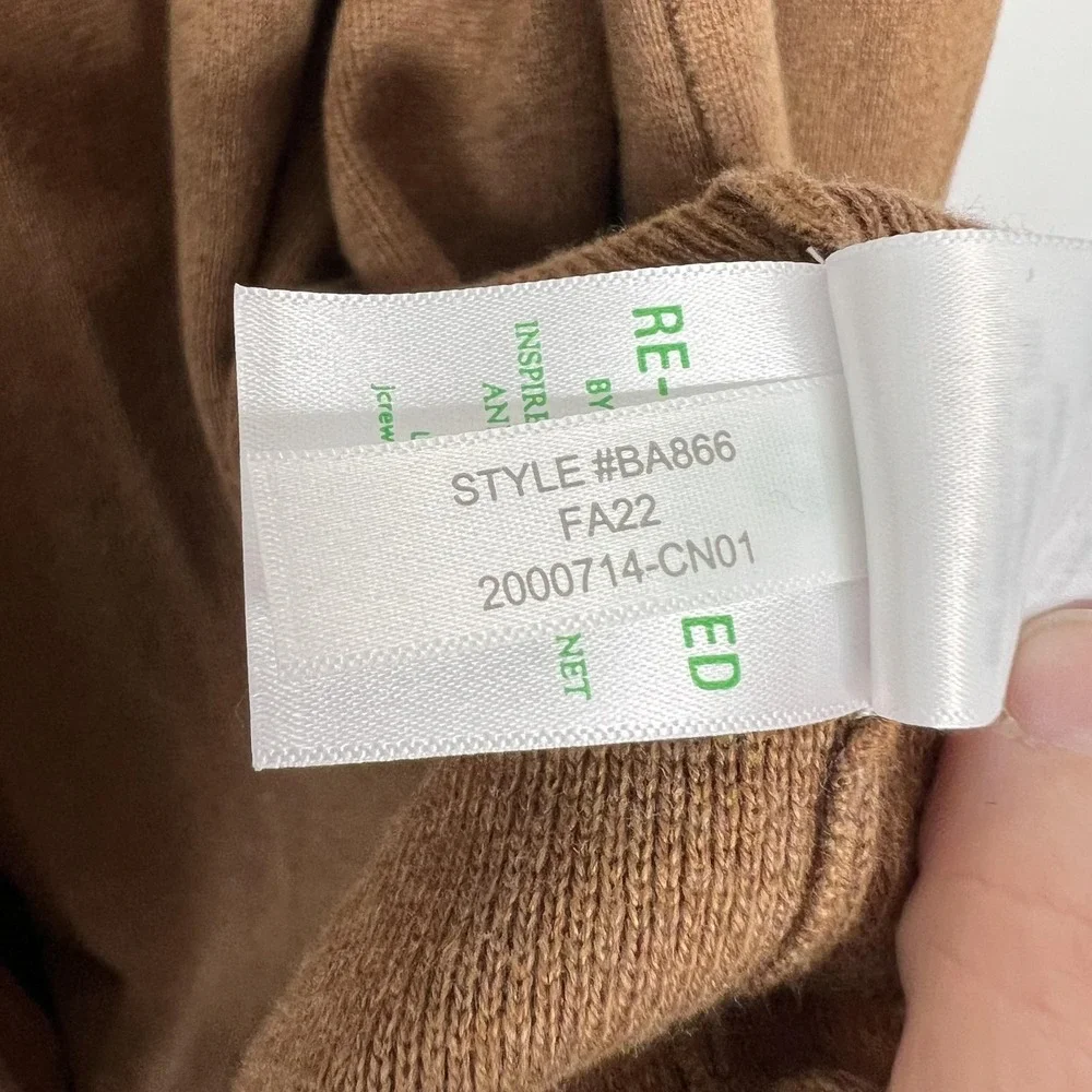 J.Crew Sweater Womens 2X Brown Open Front Cardigan Shawl Collar Pockets Cotton - Picture 6 of 9